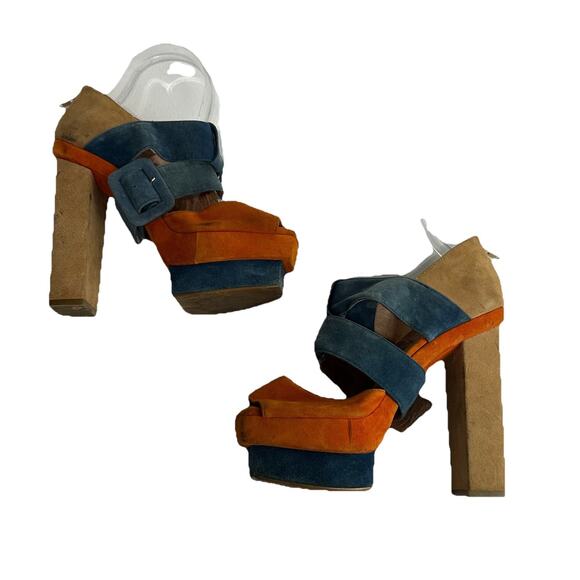 jeffrey campbell dressen colorblock platform heels size 7 - Picture 5 of 12